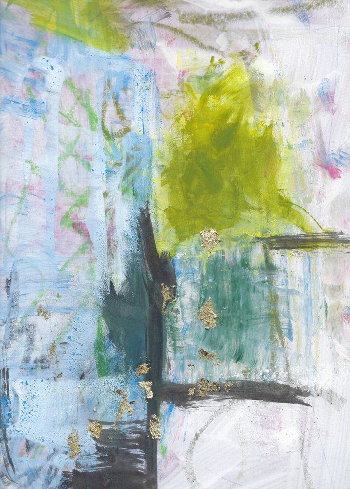 Fluxo abstrato moderno em dourado de Annick