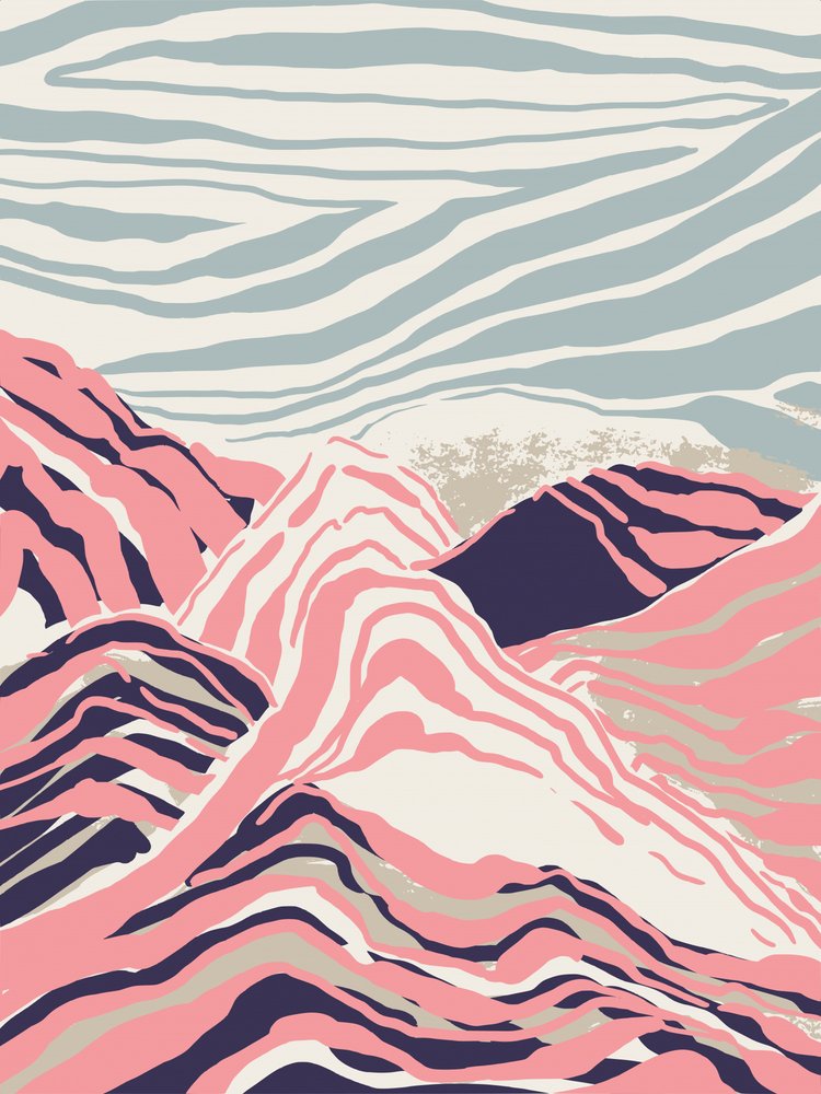 Montanhas com riscas cor-de-rosa de Annick