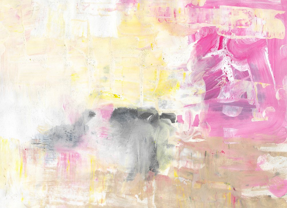 Fluxo abstrato rosa e amarelo de Annick