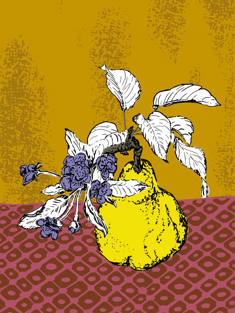 Marmealos e flores roxas de Annick