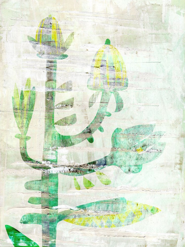 Flores verdes com textura de Annick