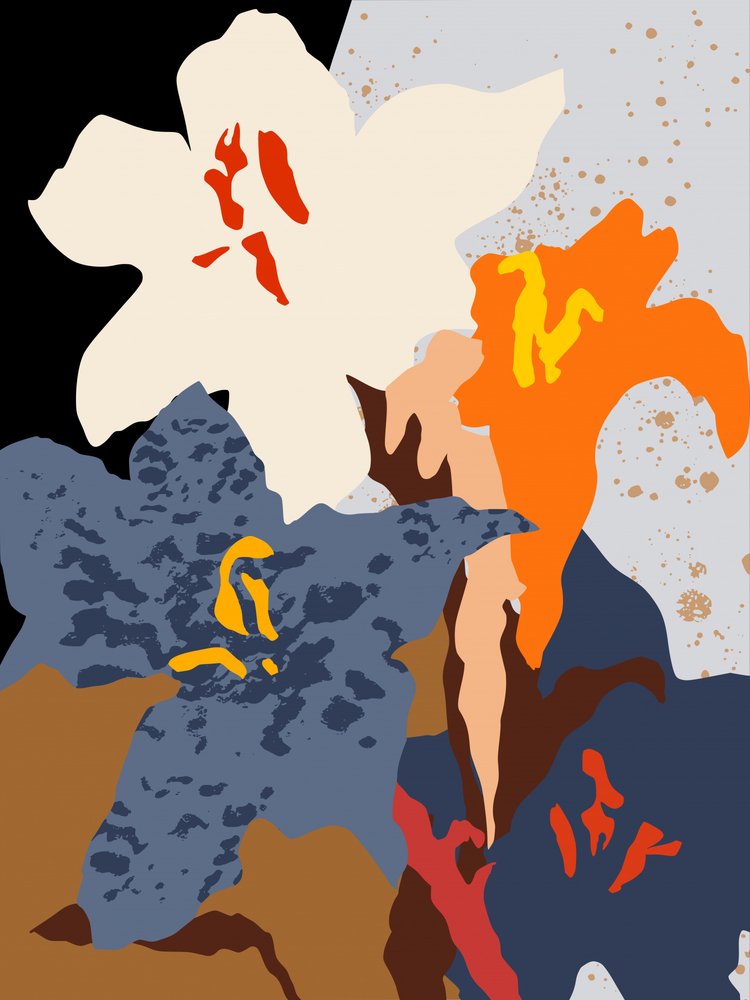 Flores abstratas vibrantes de Annick