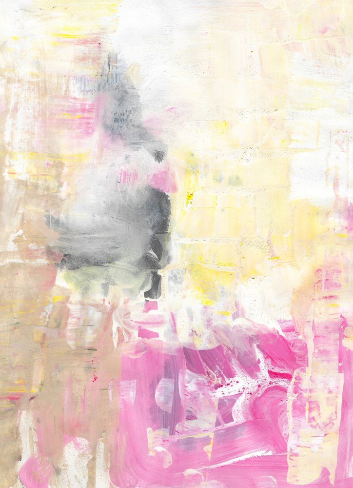 Rosa vibrante e amarelo abstrato de Annick