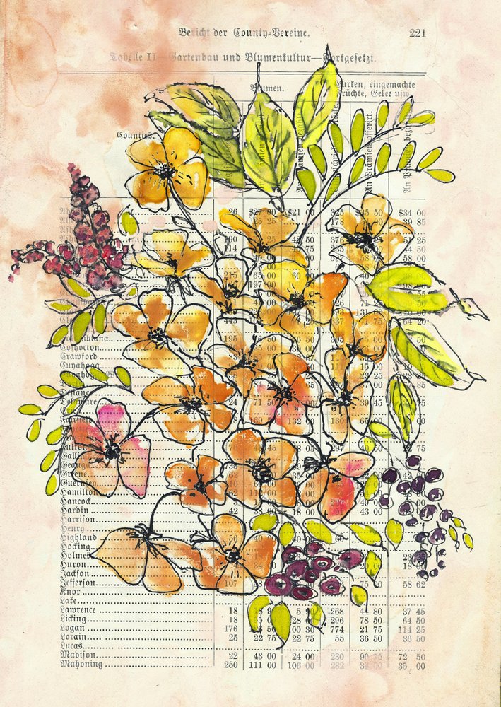 Documento floral vintage de Annick