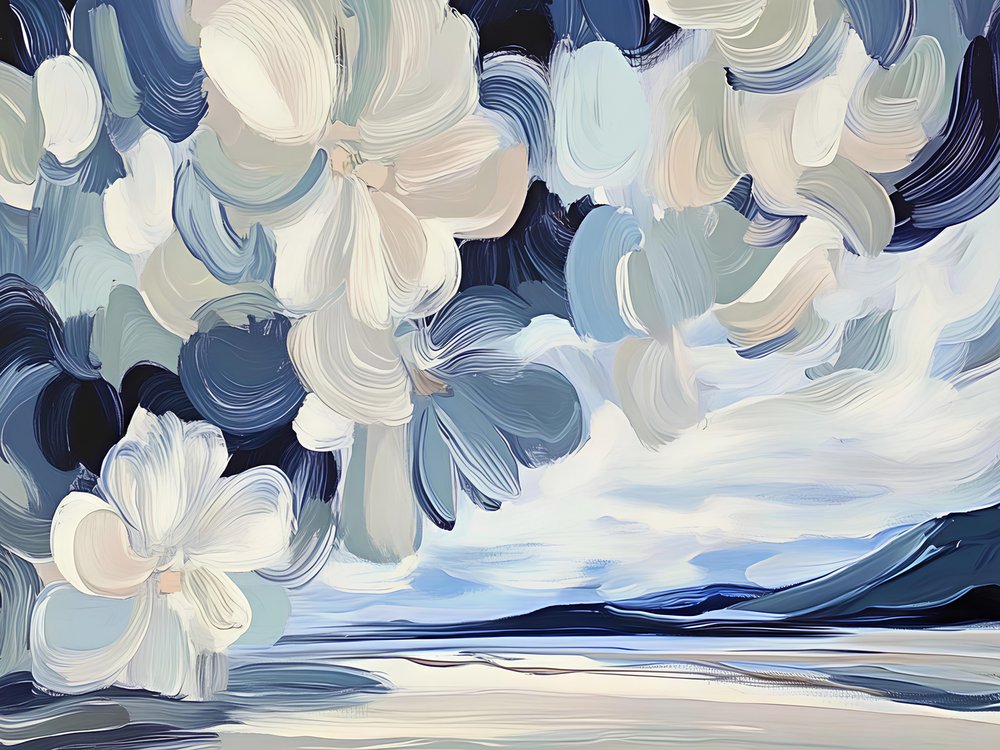 Paisagem floral azul de Avanesova Elena