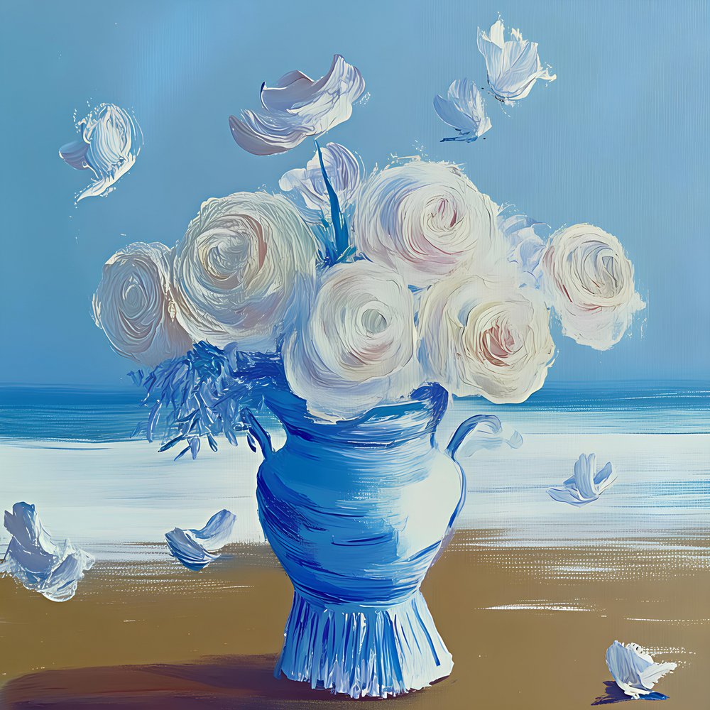 Flores da Praia no Vaso Azul de Avanesova Elena