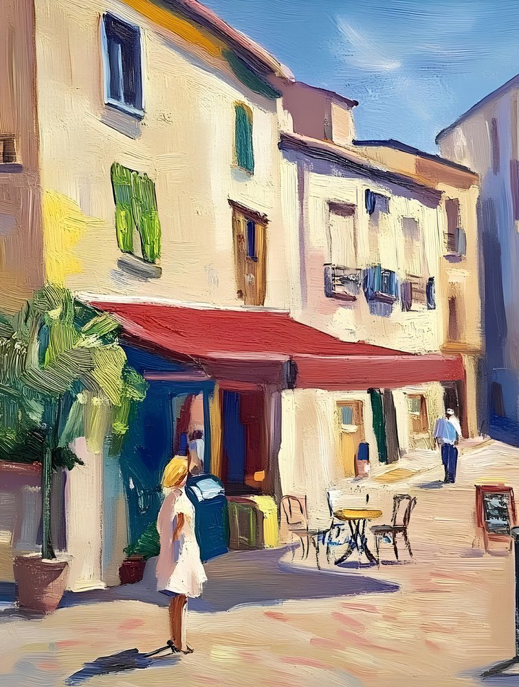 Encantadora rua dos cafés europeus de Avanesova Elena