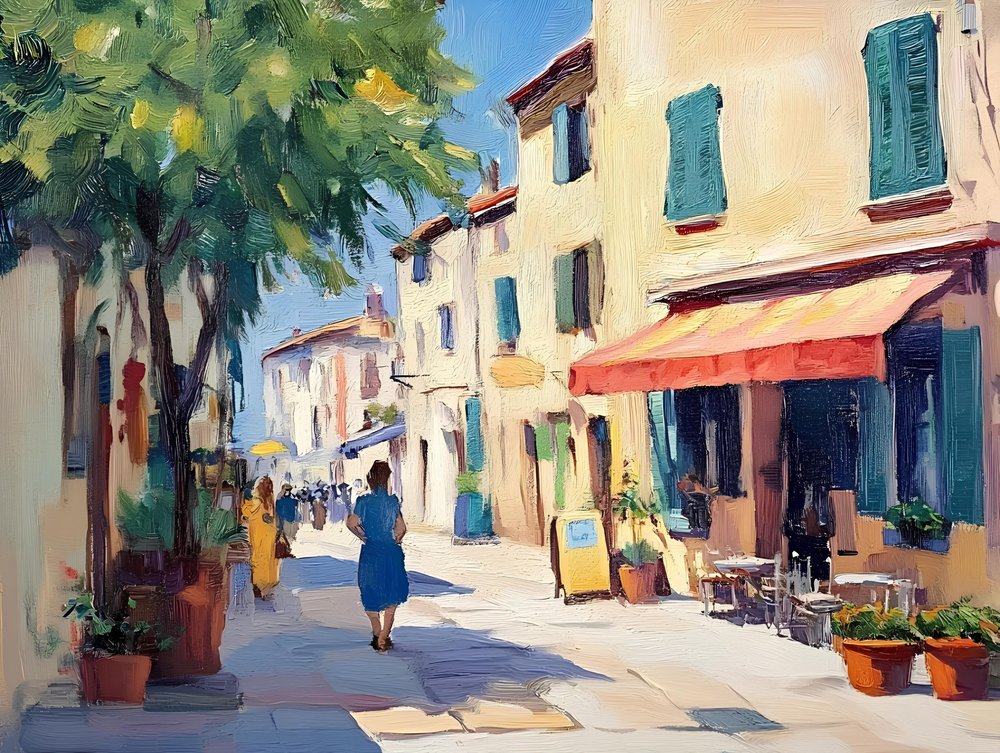 Uma rua europeia encantadora de Avanesova Elena