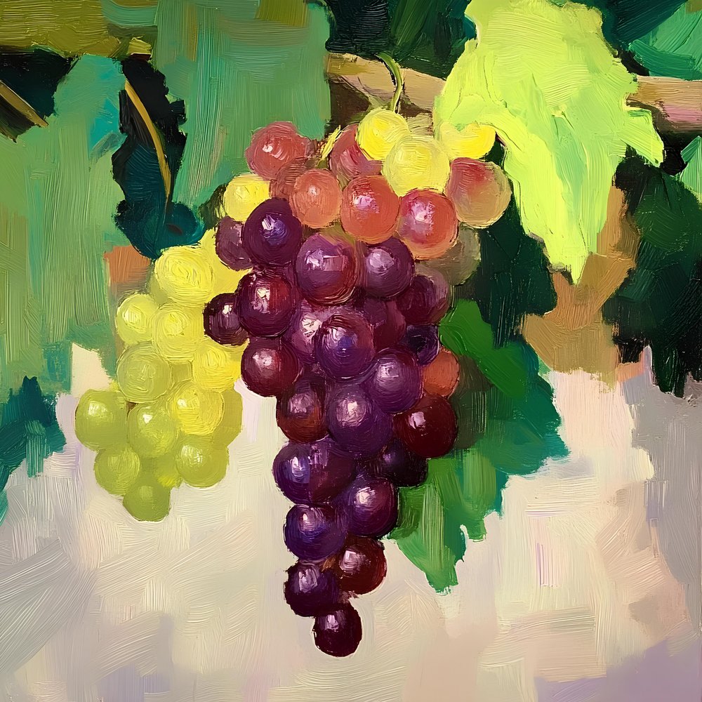 Natureza morta com uvas coloridas de Avanesova Elena
