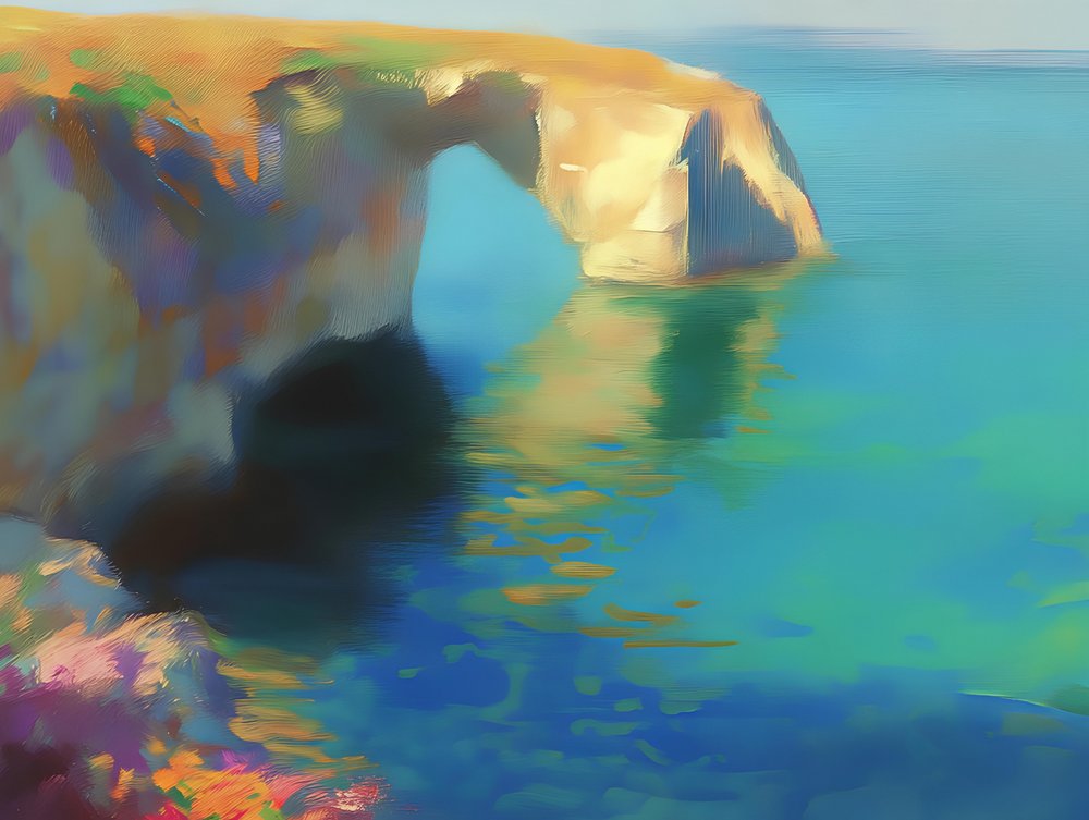Arco colorido sobre o oceano de Avanesova Elena