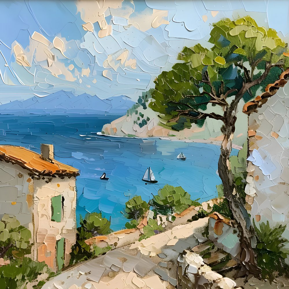 Povoado mediterrânico idílico de Avanesova Elena