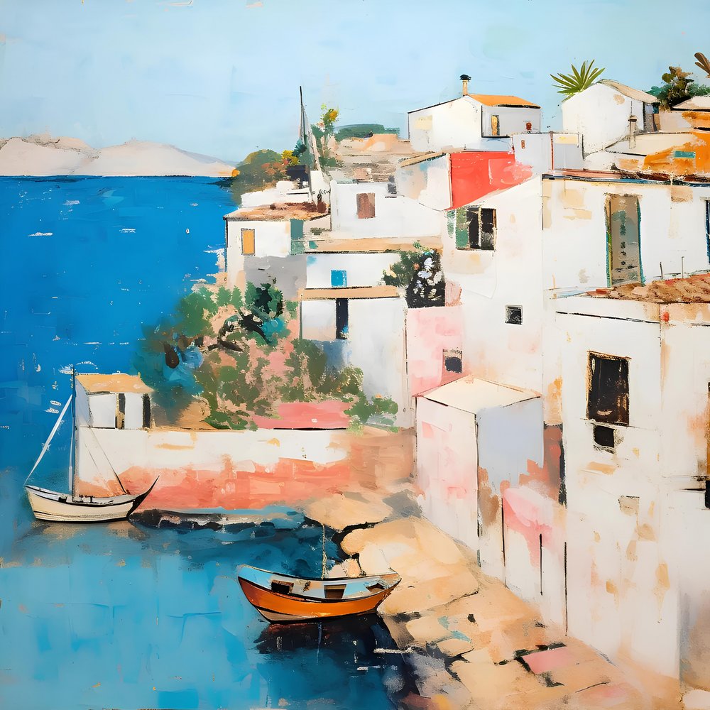 Aldeia costeira mediterrânica de Avanesova Elena