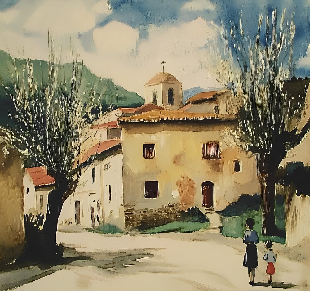 Caminho tranquilo da aldeia de Avanesova Elena