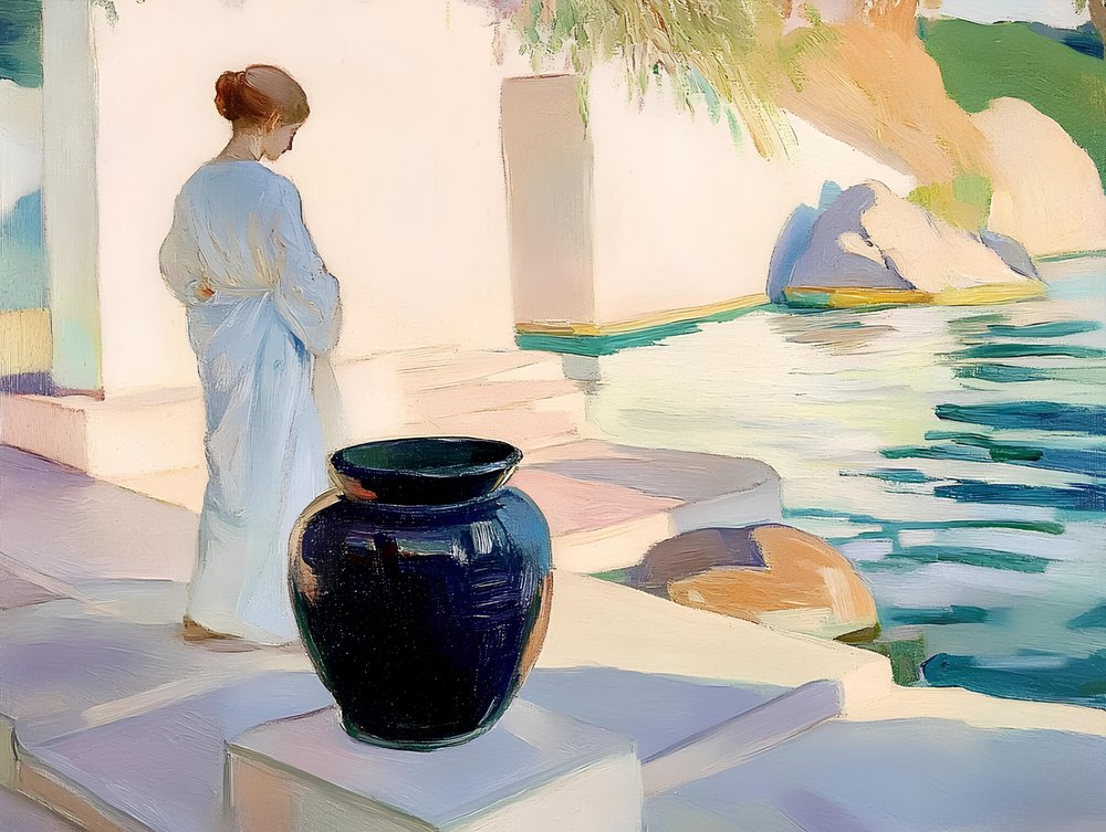 Vaso azul «Serene Woman» de Avanesova Elena