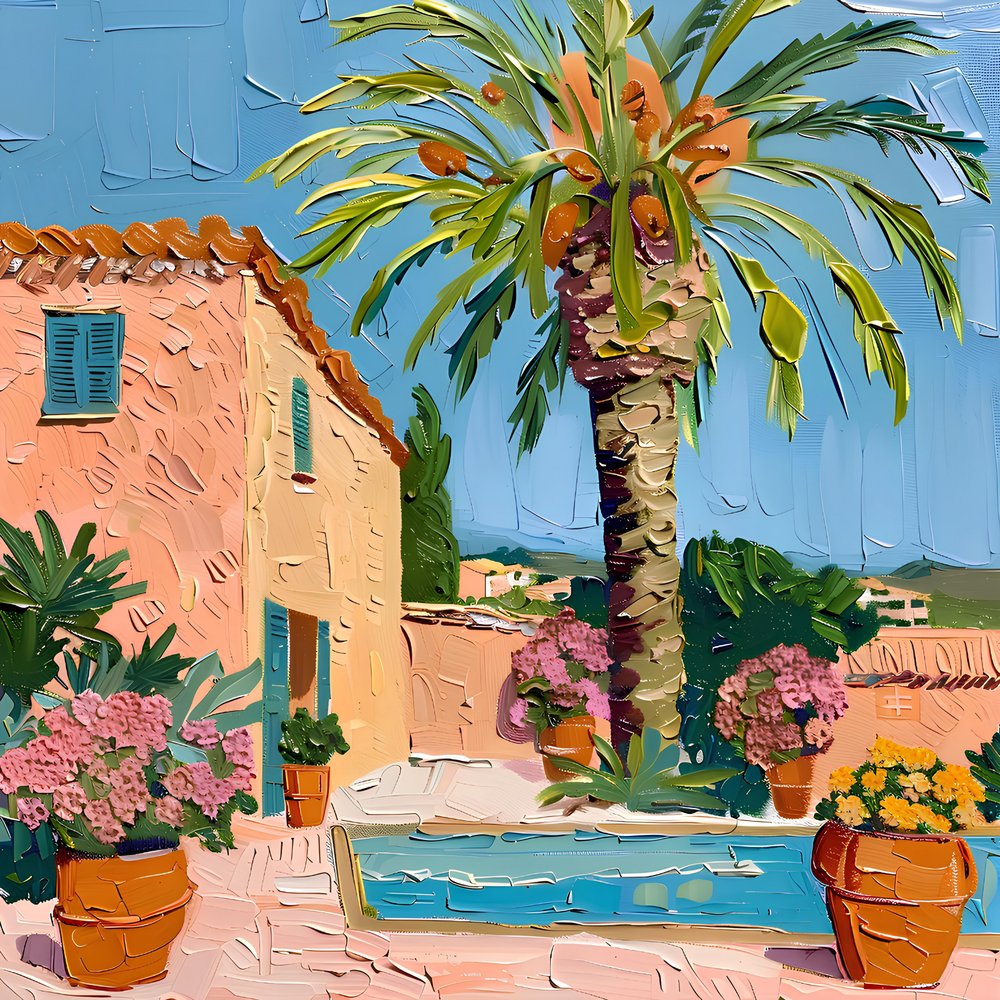 Pátio mediterrânico cheio de vida de Avanesova Elena