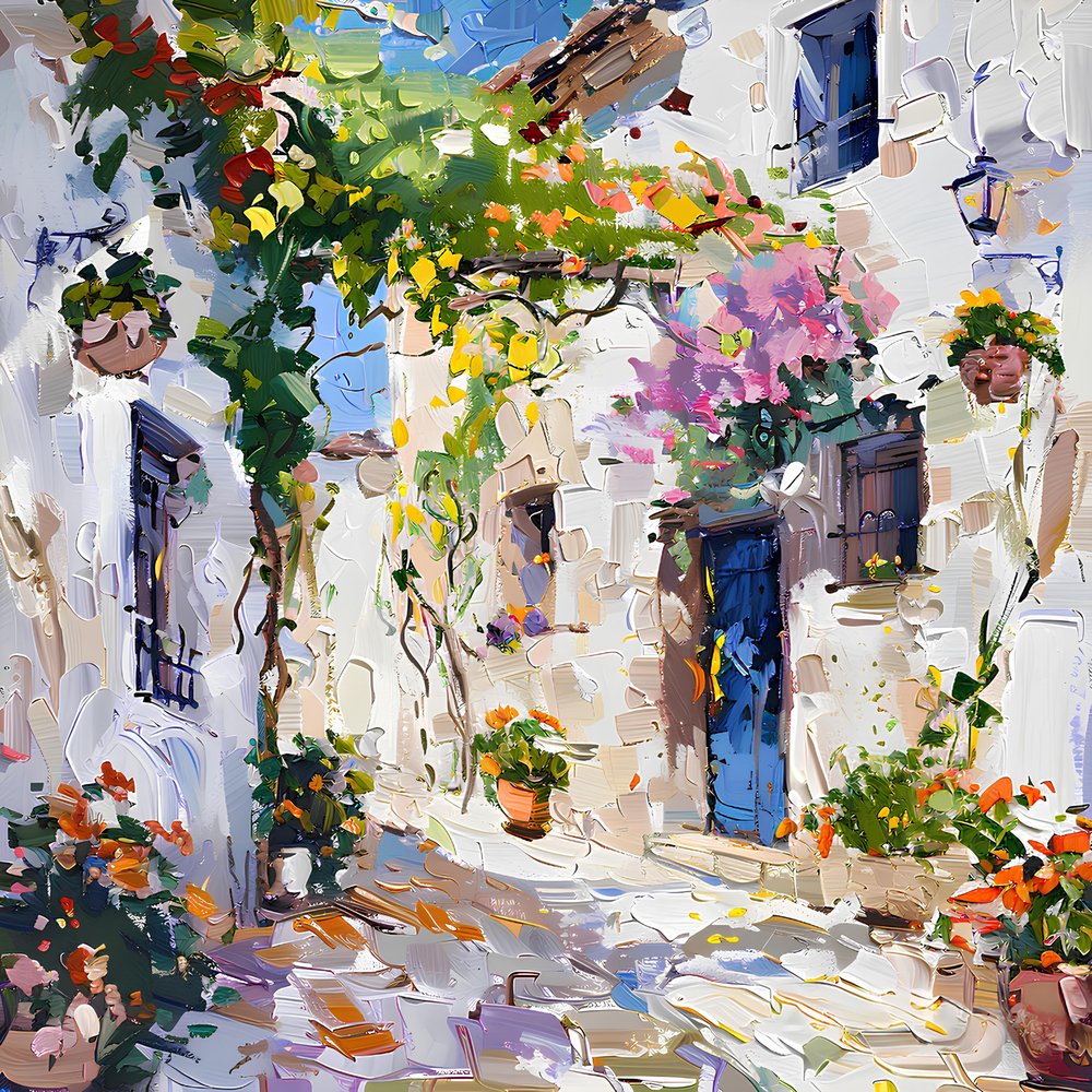 Rua animada do vilarejo de Avanesova Elena