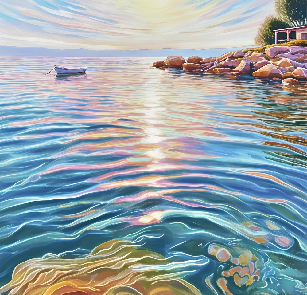 Reflexos vibrantes na água de Avanesova Elena