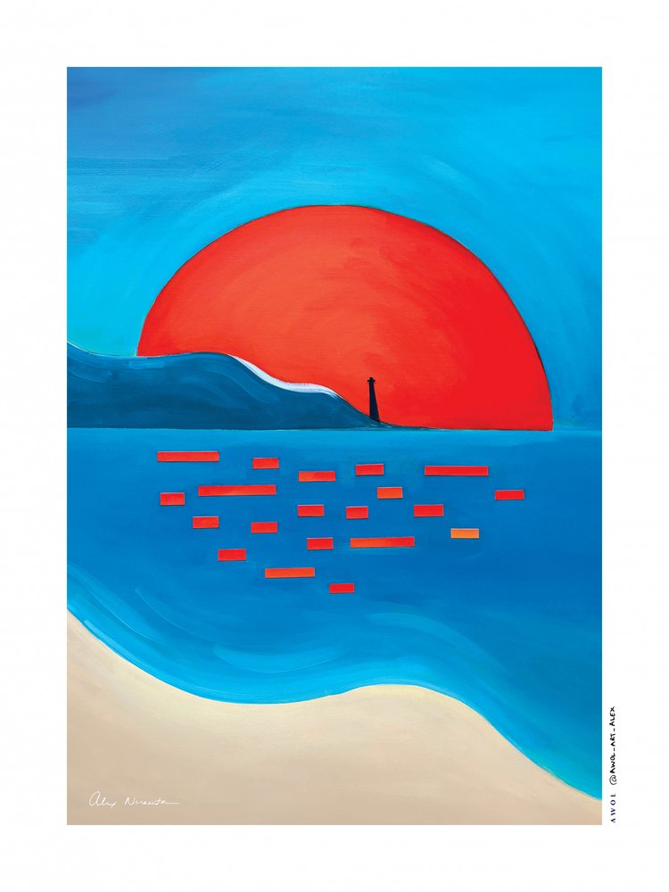 Farol do sol vermelho de Awol Art Alex