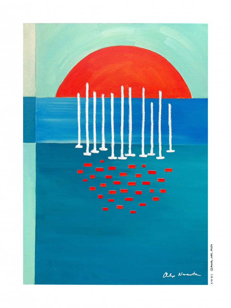 Pôr do sol abstracto sereno de Awol Art Alex