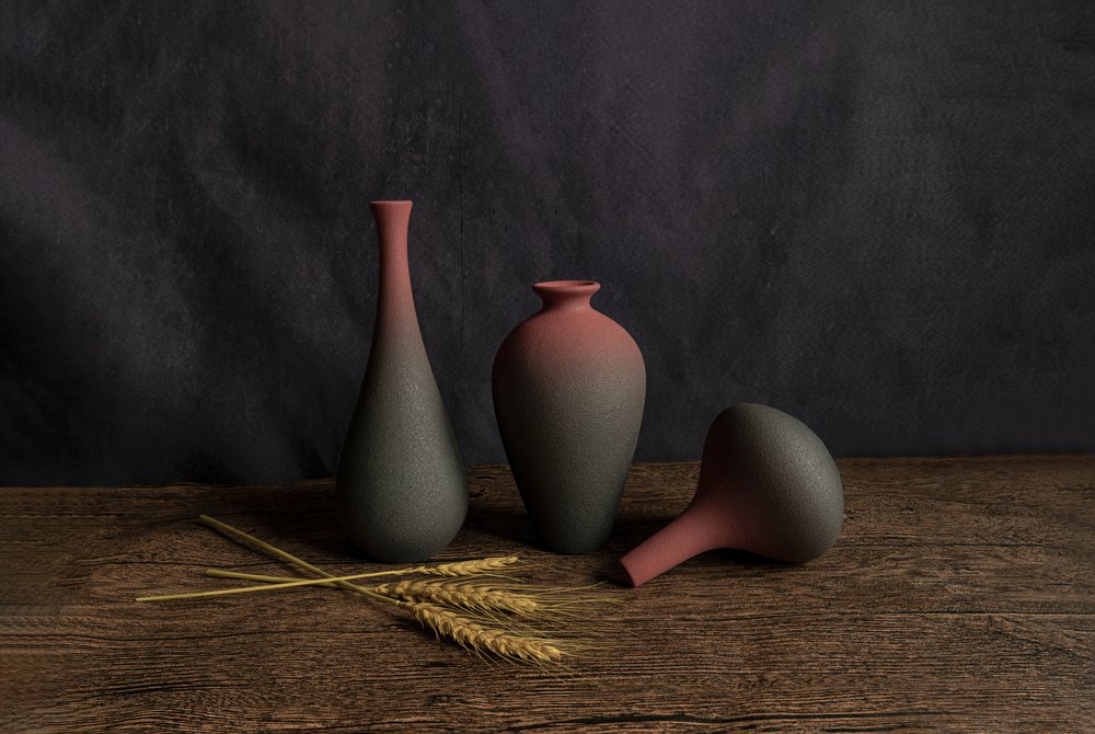 Natureza morta com vasos de barro de Betty Liu