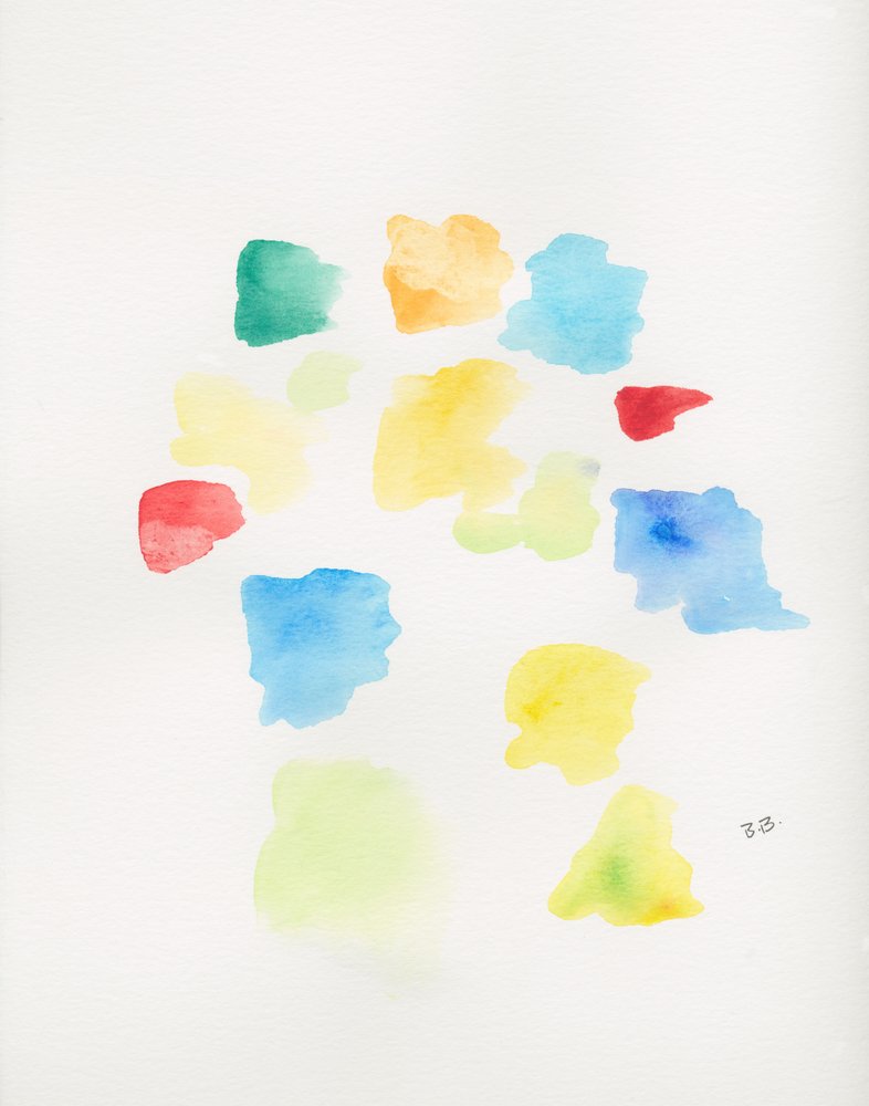 Formas coloridas em aguarela de Bronwyn Baker