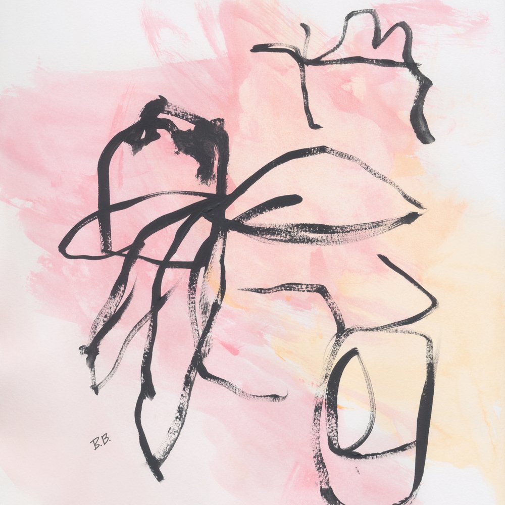 Rosa Fluido Abstrato de Bronwyn Baker