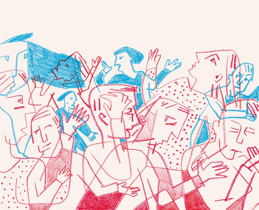 Discussão caótica entre a multidão de Catalina Somolinos