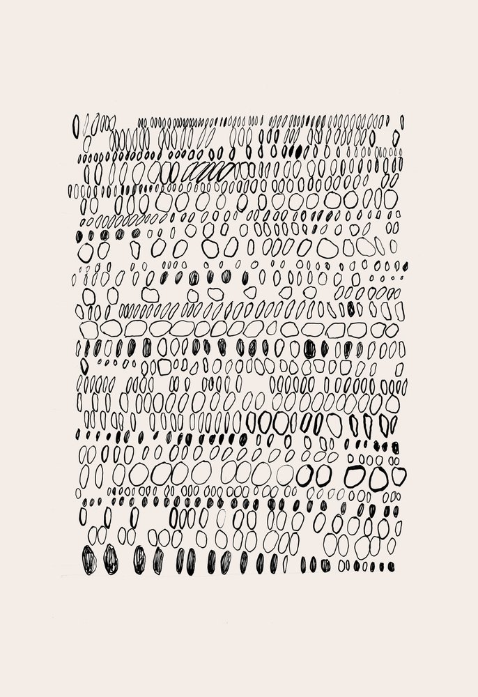 Grelha de seixos orgânica de Catalina Somolinos