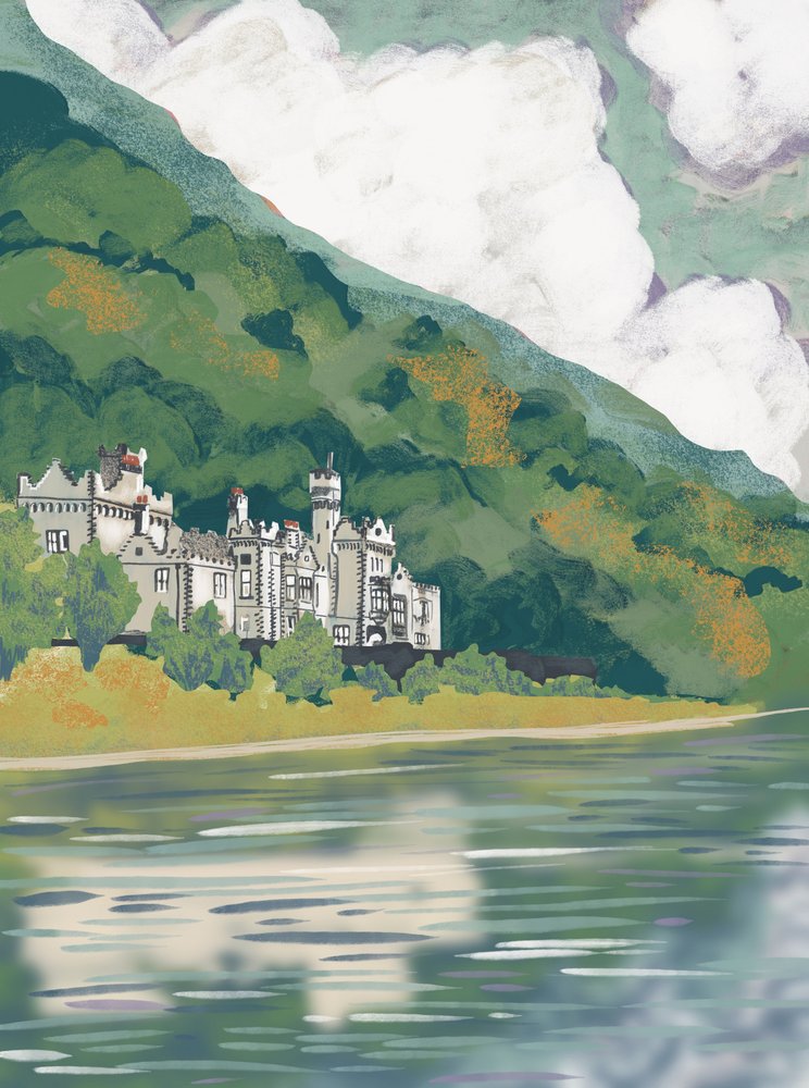 Castelo histórico à beira do lago de Charlotte Trudgett
