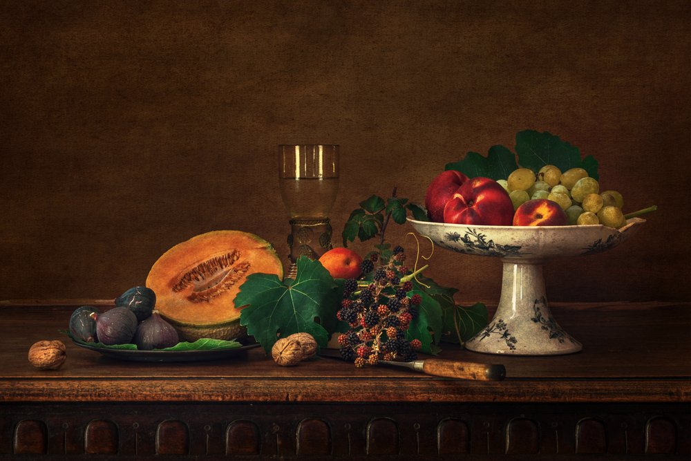 Natureza morta clássica com frutas de Christian MARCEL