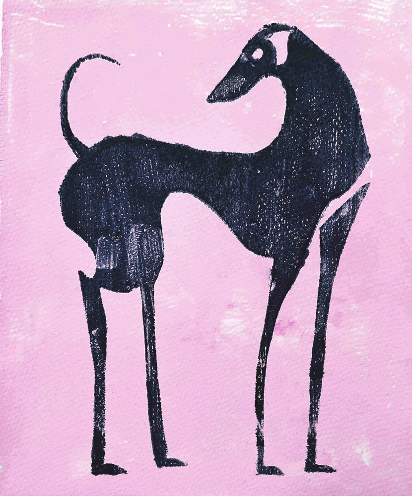 Greyhound Rosa Abstrato de Christina Misuro