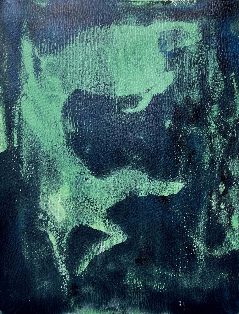 Fluxo abstrato verde-escuro de Christina Misuro