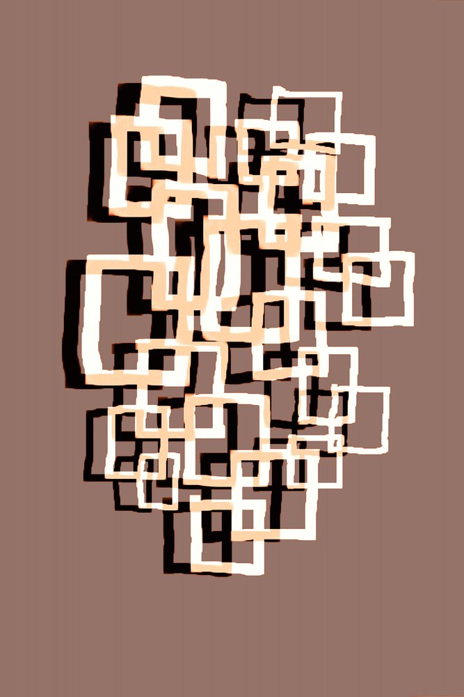 Quadrados geométricos sobrepostos de Christina Sillen