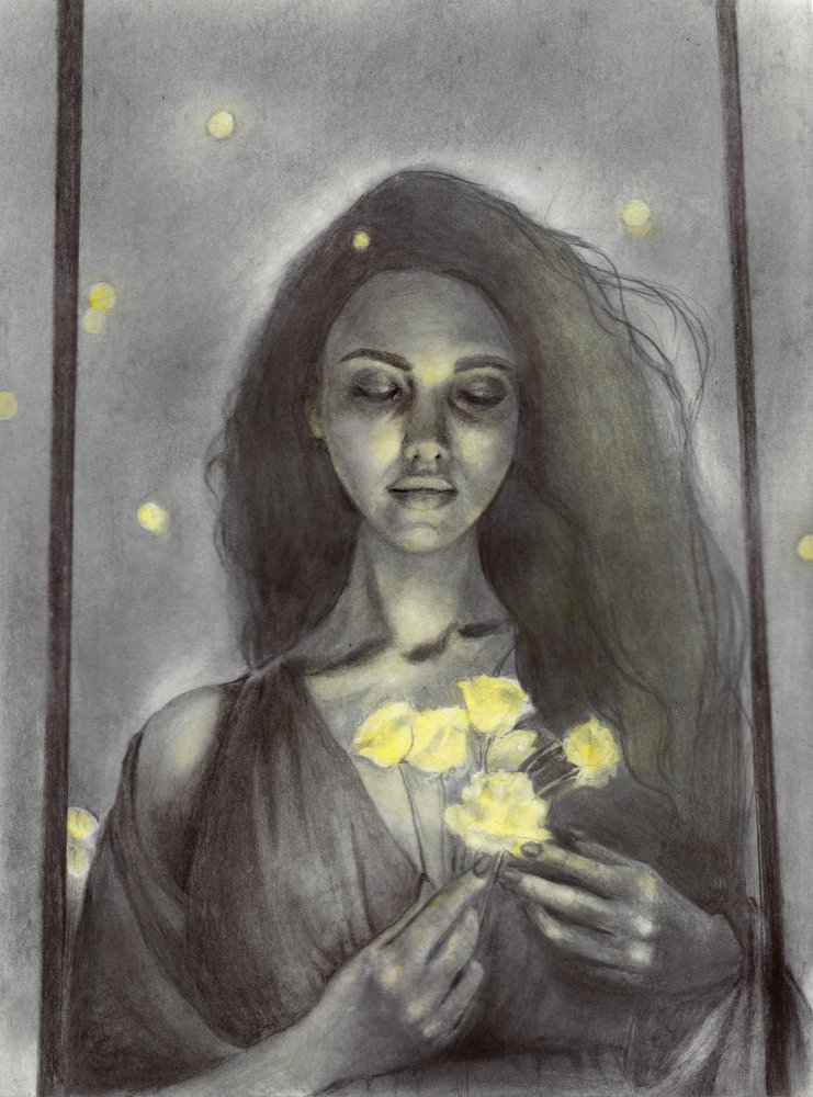 Mulher de Sonho, Flores Resplandecentes de Christine Lindstrom
