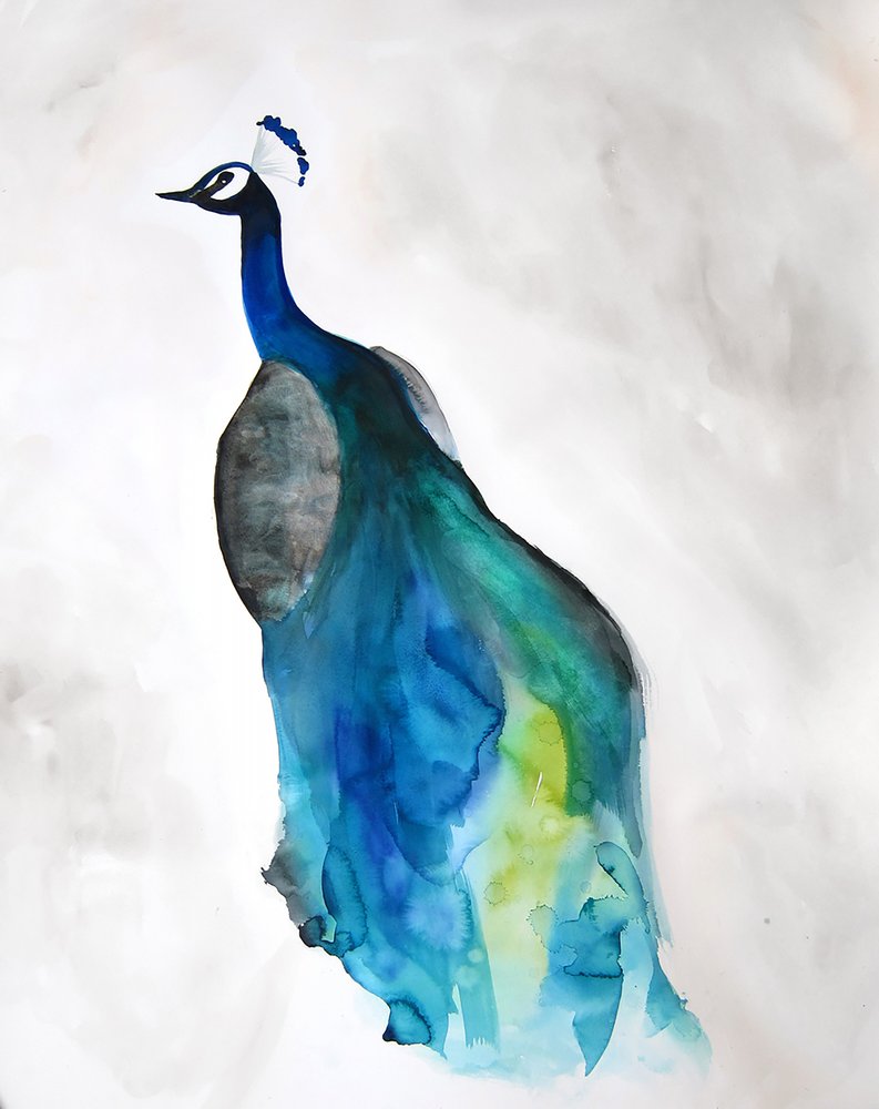 Elegante Pavão Azul de Christine Lindstrom