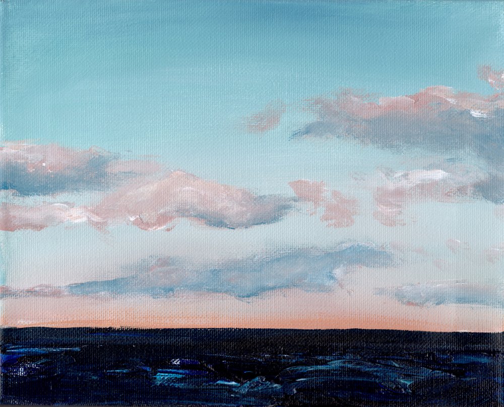 Horizonte Oceânico em Tons Pastel de Christine Lindstrom