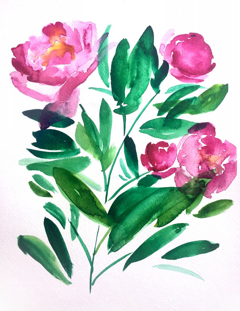 Flores vibrantes em aguarela de Christine Lindstrom