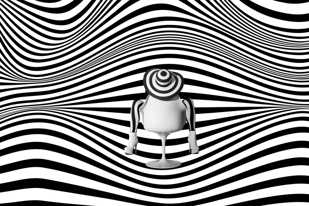 Mulher elegante ao estilo da Op Art de Christine von Diepenbroek
