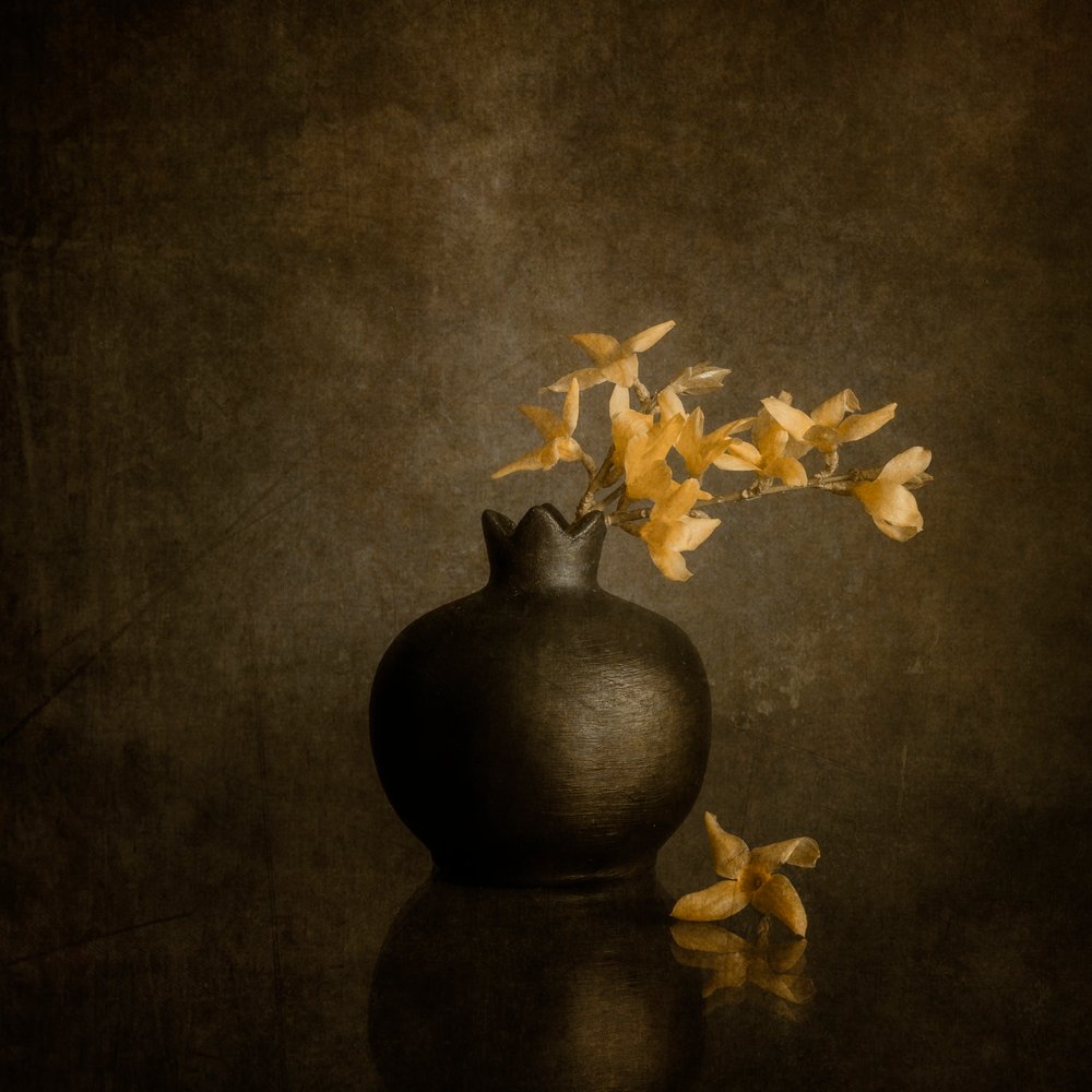 Vaso Escuro «Golden Blossoms» de Cicek Kiral