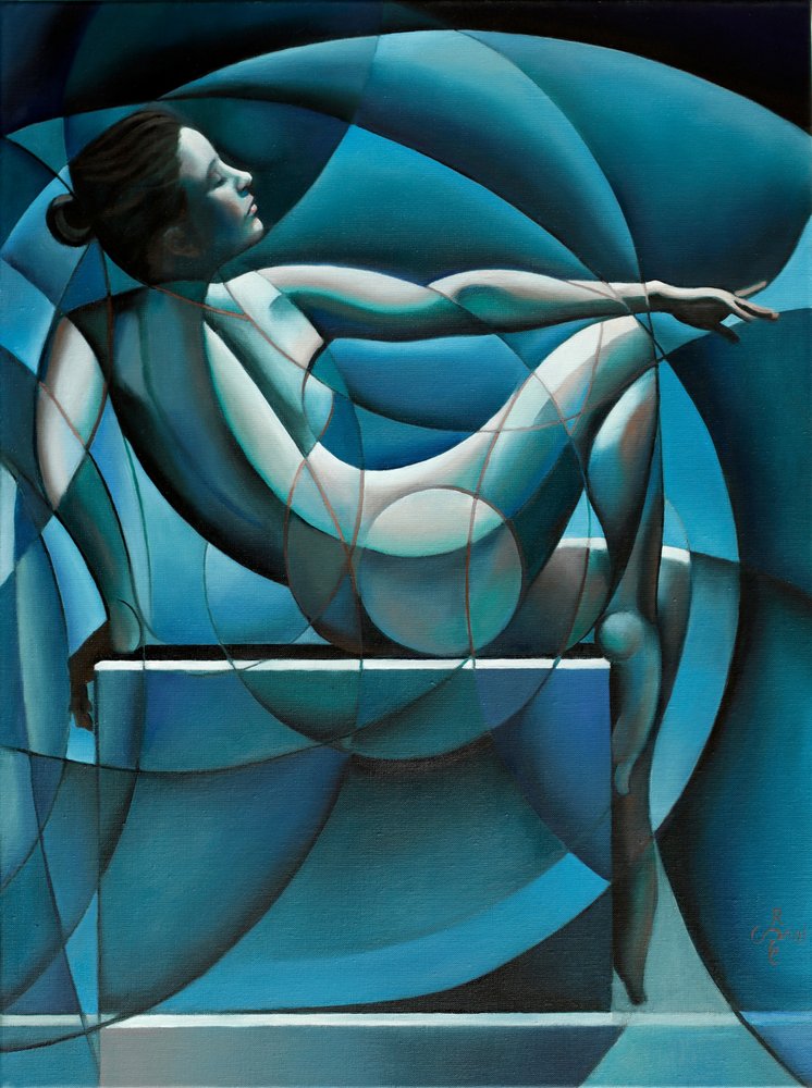 Mulher Azul Abstrata de Corné Akkers