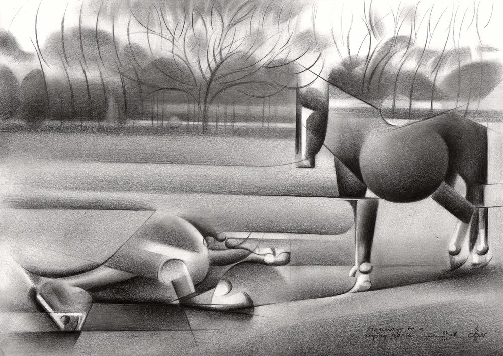 Formas abstratas de cavalos de Corné Akkers