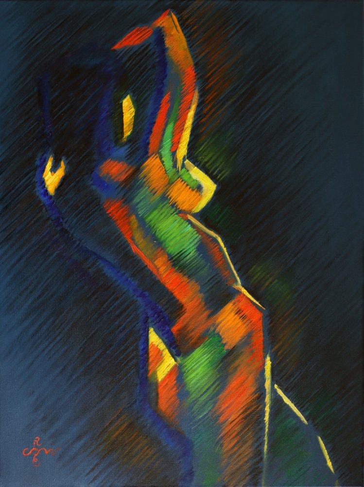 Figura abstrata colorida de Corné Akkers