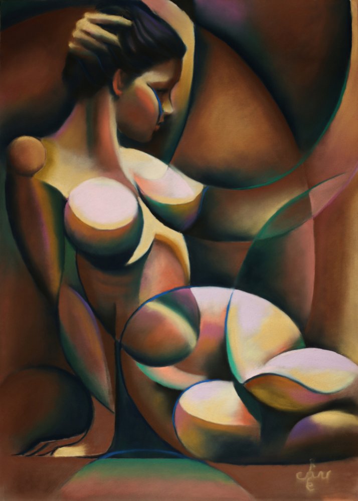 Mulher Abstrata Contemplativa de Corné Akkers