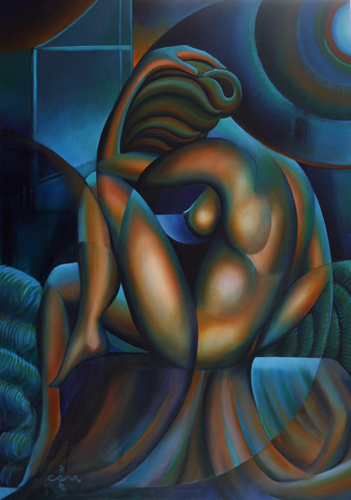 Mulher Abstrata e Contemplativa de Corné Akkers