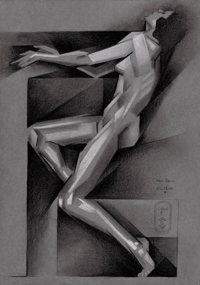 Nu reclinado cubista de Corné Akkers