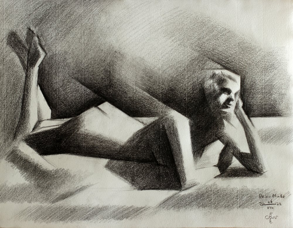 Nu Reclinado Cubista de Corné Akkers
