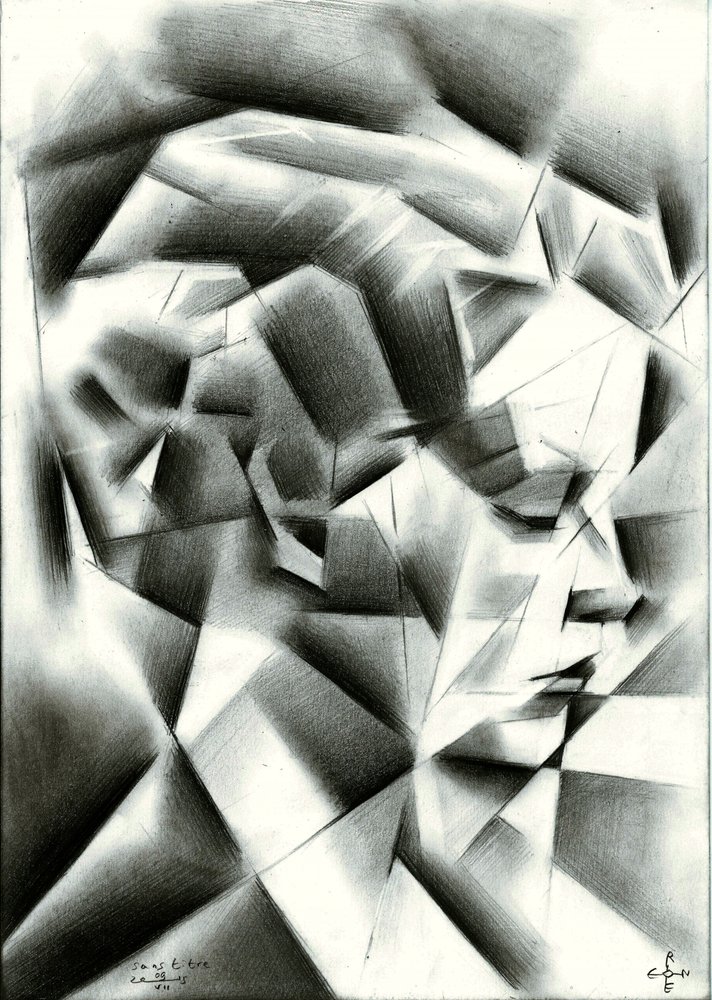 Retrato cubista dinâmico de Corné Akkers
