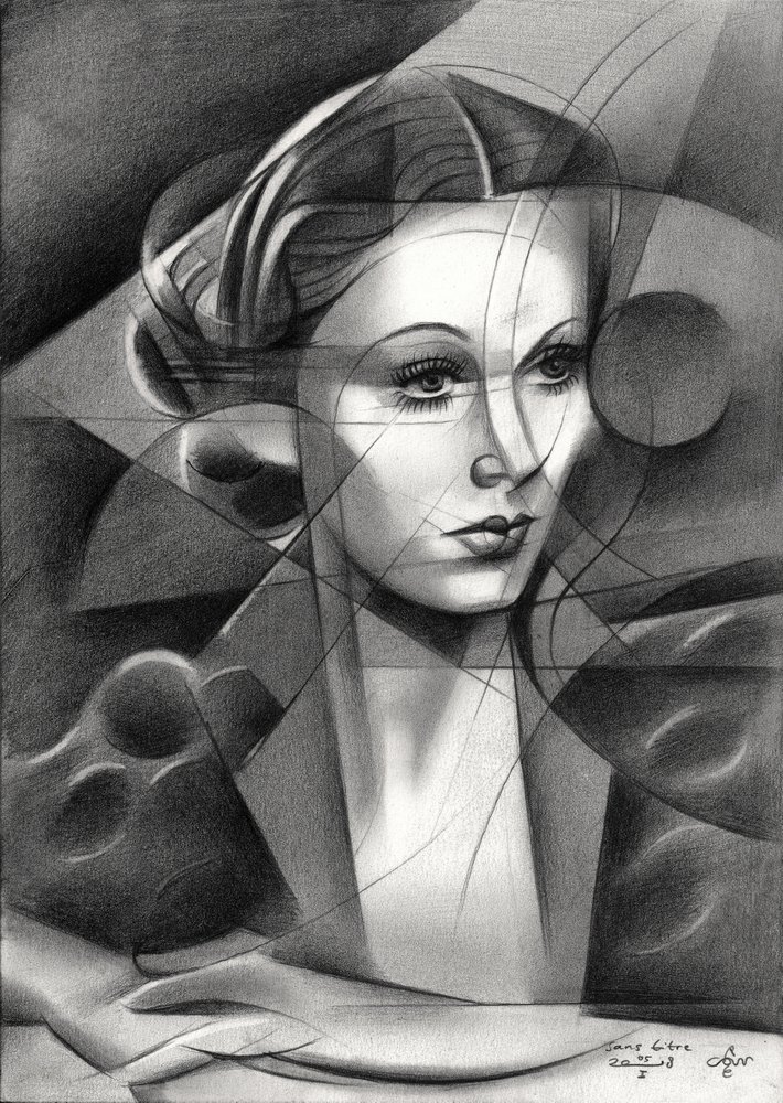 Retrato geométrico elegante de Corné Akkers