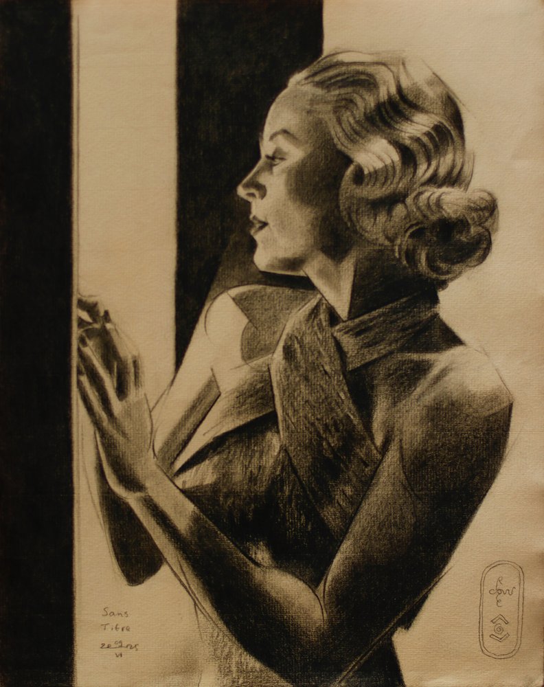 Mulher elegante de perfil de Corné Akkers