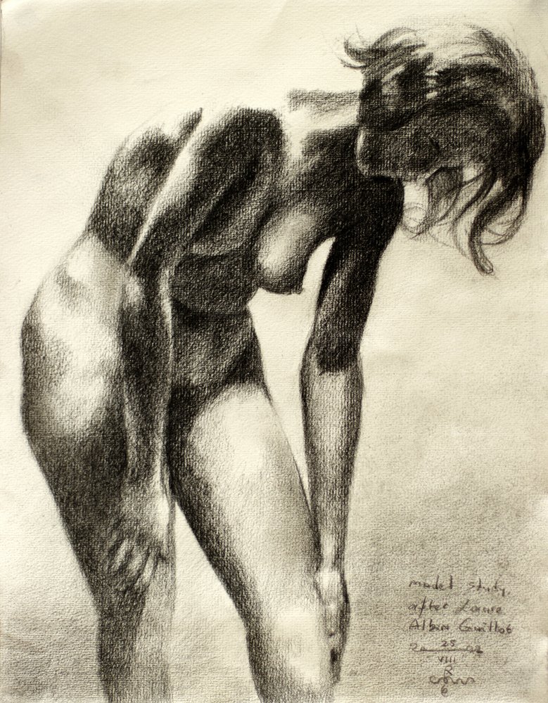 Desenho de nu expressivo de Corné Akkers